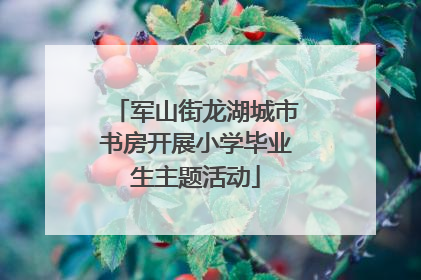 军山街龙湖城市书房开展小学毕业生主题活动