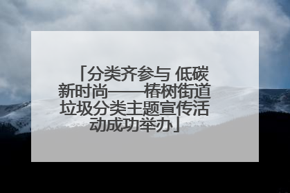 分类齐参与 低碳新时尚——椿树街道垃圾分类主题宣传活动成功举办