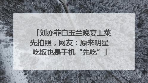 刘亦菲白玉兰晚宴上菜先拍照，网友：原来明星吃饭也是手机“先吃”