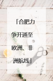 合肥力争开通至欧洲、非洲航线