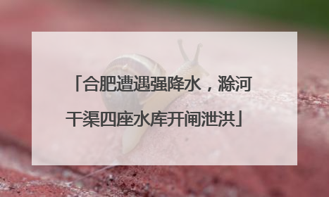 合肥遭遇强降水，滁河干渠四座水库开闸泄洪