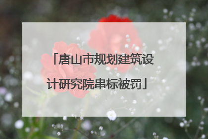 唐山市规划建筑设计研究院串标被罚