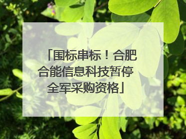 围标串标！合肥合能信息科技暂停全军采购资格