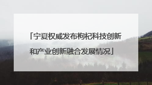 宁夏权威发布枸杞科技创新和产业创新融合发展情况