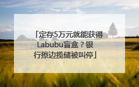 定存5万元就能获得Labubu盲盒？银行擦边揽储被叫停