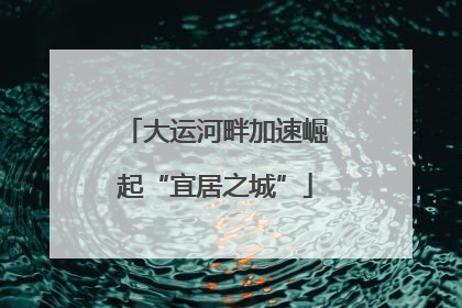 大运河畔加速崛起“宜居之城”
