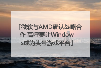 微软与AMD确认战略合作 高呼要让Windows成为头号游戏平台