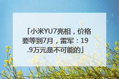 小米YU7亮相，价格要等到7月，雷军：19.9万元是不可能的