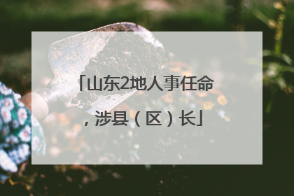 山东2地人事任命，涉县（区）长