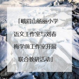 峨眉山杨丽小学语文工作室与刘春梅学前工作室开展联合教研活动