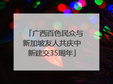 广西百色民众与新加坡友人共庆中新建交35周年