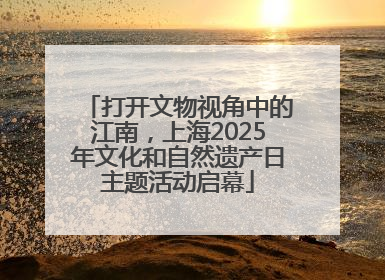打开文物视角中的江南，上海2025年文化和自然遗产日主题活动启幕