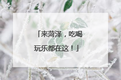 来菏泽，吃喝玩乐都在这！