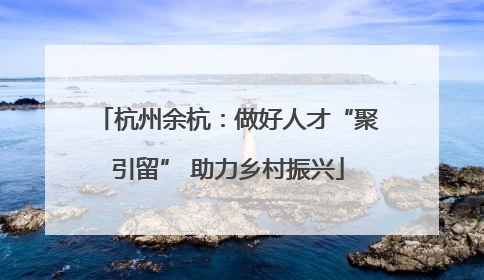 杭州余杭：做好人才“聚引留” 助力乡村振兴