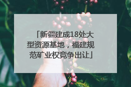 新疆建成18处大型资源基地，福建规范矿业权竞争出让