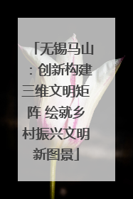 无锡马山：创新构建三维文明矩阵 绘就乡村振兴文明新图景