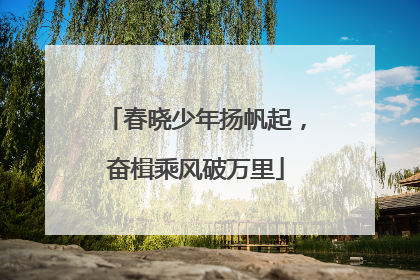 春晓少年扬帆起，奋楫乘风破万里