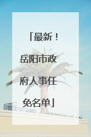 最新！岳阳市政府人事任免名单