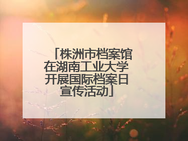 株洲市档案馆在湖南工业大学开展国际档案日宣传活动
