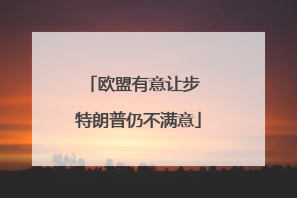 欧盟有意让步 特朗普仍不满意