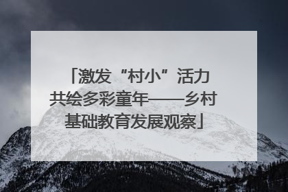 激发“村小”活力 共绘多彩童年——乡村基础教育发展观察