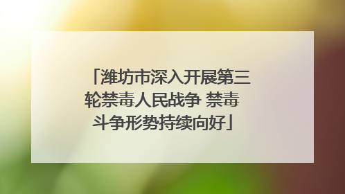 潍坊市深入开展第三轮禁毒人民战争 禁毒斗争形势持续向好