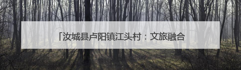 汝城县卢阳镇江头村：文旅融合激活乡村振兴 “一池春水”