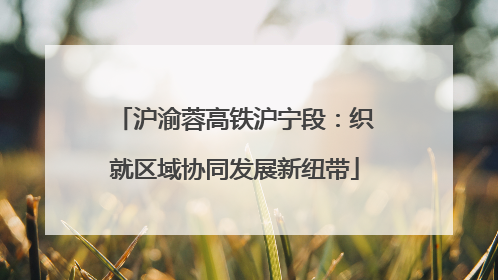 沪渝蓉高铁沪宁段：织就区域协同发展新纽带