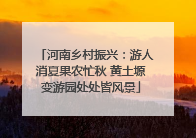 河南乡村振兴：游人消夏果农忙秋 黄土塬变游园处处皆风景