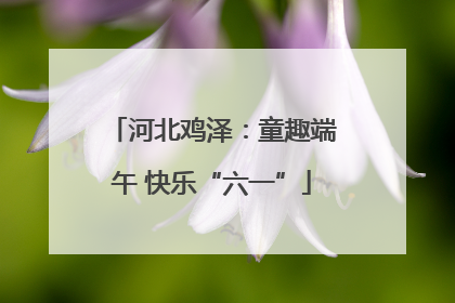 河北鸡泽：童趣端午 快乐“六一”