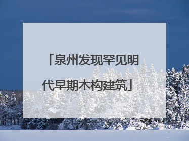 泉州发现罕见明代早期木构建筑