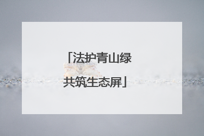 法护青山绿 共筑生态屏