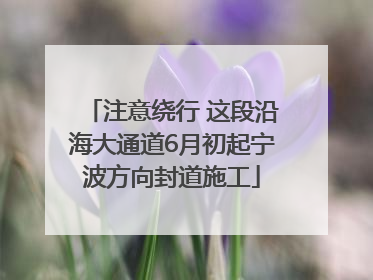 注意绕行 这段沿海大通道6月初起宁波方向封道施工