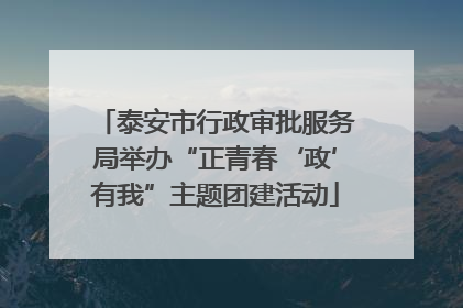 泰安市行政审批服务局举办“正青春‘政’有我”主题团建活动