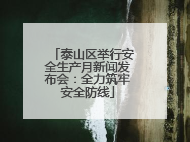 泰山区举行安全生产月新闻发布会：全力筑牢安全防线