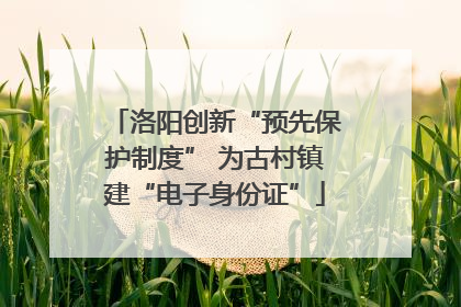 洛阳创新“预先保护制度” 为古村镇建“电子身份证”
