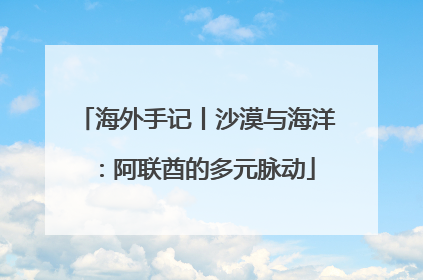 海外手记丨沙漠与海洋：阿联酋的多元脉动