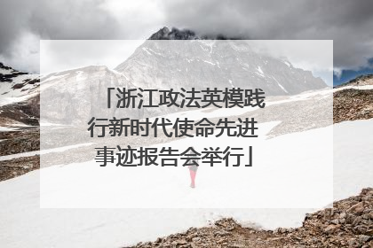 浙江政法英模践行新时代使命先进事迹报告会举行