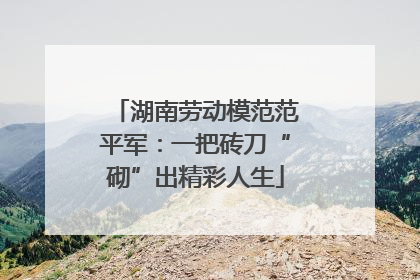 湖南劳动模范范平军：一把砖刀“砌”出精彩人生