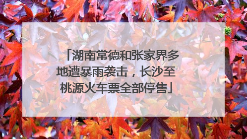 湖南常德和张家界多地遭暴雨袭击，长沙至桃源火车票全部停售