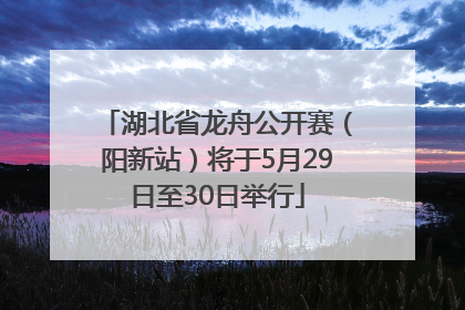 湖北省龙舟公开赛（阳新站）将于5月29日至30日举行