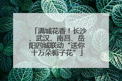 满城花香！长沙、武汉、南昌、岳阳四城联动“送你十万朵栀子花”
