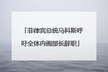 菲律宾总统马科斯呼吁全体内阁部长辞职