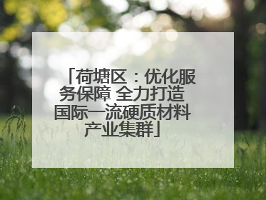 荷塘区：优化服务保障 全力打造国际一流硬质材料产业集群