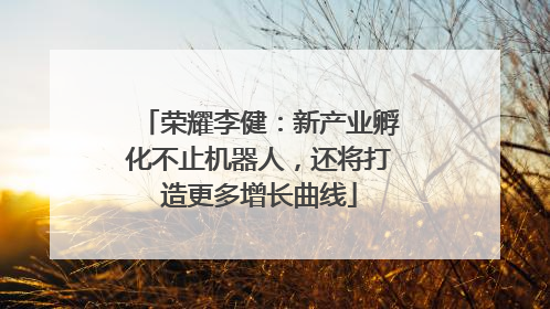 荣耀李健：新产业孵化不止机器人，还将打造更多增长曲线