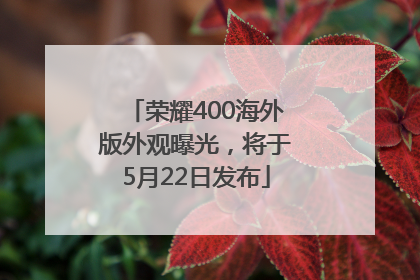 荣耀400海外版外观曝光，将于5月22日发布