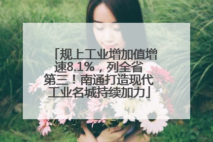 规上工业增加值增速8.1%，列全省第三！南通打造现代工业名城持续加力
