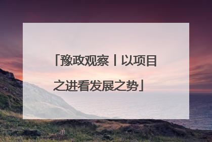 豫政观察丨以项目之进看发展之势
