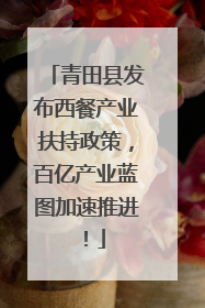 青田县发布西餐产业扶持政策，百亿产业蓝图加速推进！