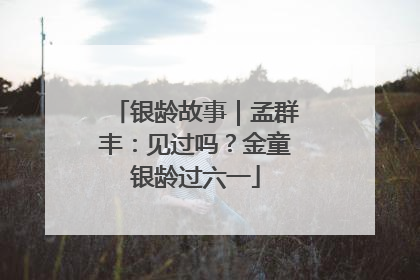 银龄故事｜孟群丰：见过吗？金童银龄过六一